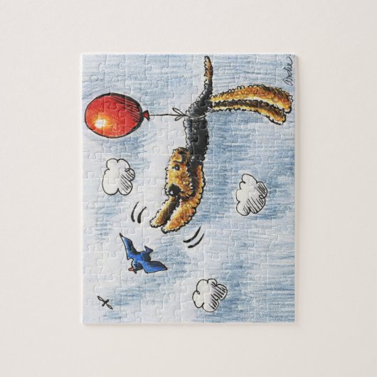 Aire-Balloon Airedale Terrier Legpuzzel (Verticaal)