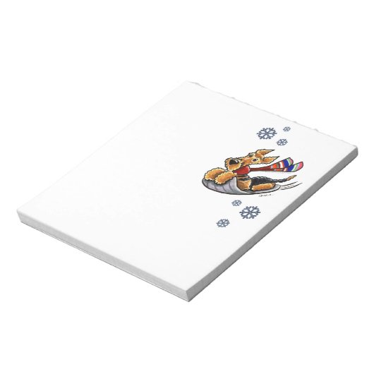 Aire-Sledding Airedale Terrier Notitieblok (Linkerzijde)