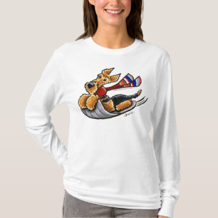 Aire-Sledding Airedale Terrier T-shirt