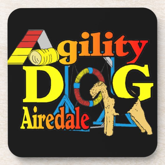 Airedale_Agility Bier Onderzetter (Voorkant)