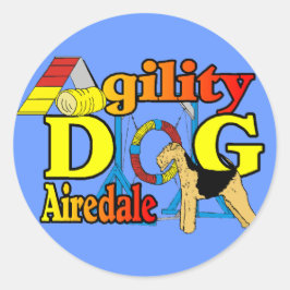 Airedale_Agility Gifts Ronde Sticker