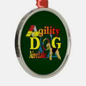 Airedale_Agility Metalen Ornament (Rechts)