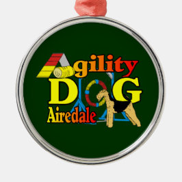Airedale_Agility Metalen Ornament