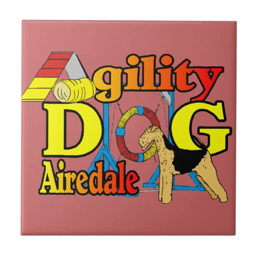 Airedale_Agility Tegeltje (Voorkant)