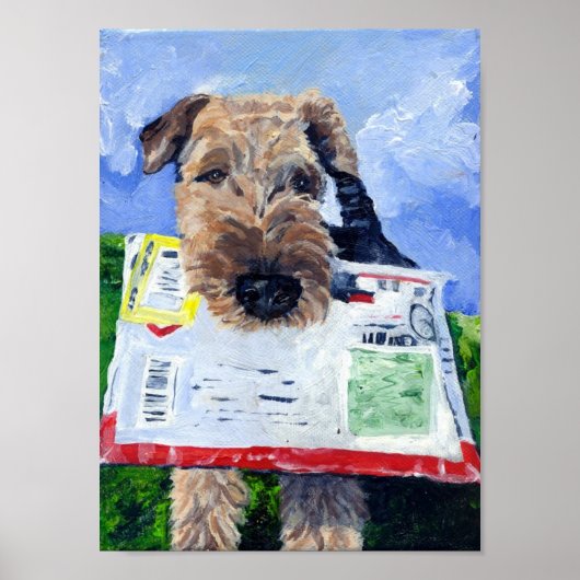 Airedale Airemail Poster. Poster (Voorkant)