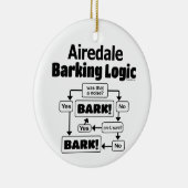 Airedale Barking Logic Keramisch Ornament (Rechts)