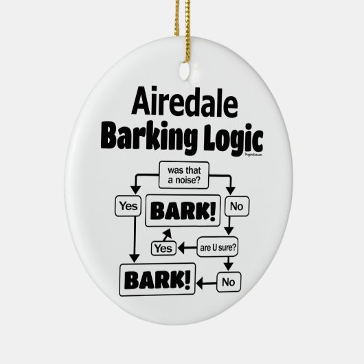 Airedale Barking Logic Keramisch Ornament (Rechts)