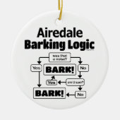 Airedale Barking Logic Keramisch Ornament (Voorkant)