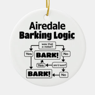 Airedale Barking Logic Keramisch Ornament
