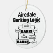 Airedale Barking Logic Keramisch Ornament (Links)