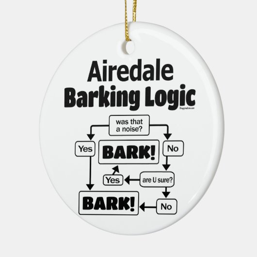 Airedale Barking Logic Keramisch Ornament (Links)