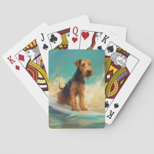 Airedale Beach Surfen Schilderij Pokerkaarten (Achterkant)