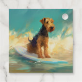 Airedale Beach Surfschildering Bedankjes Labels (Achterkant)