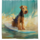 Airedale Beach Surfschildering Douchegordijn (Voorkant)