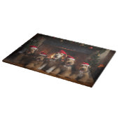 Airedale bij de Haard Kerstmis Snijplank (Hoek)