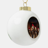 Airedale bij de open haard Kerstmis Keramische Bal Ornament (Links)