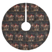 Airedale bij de open haard Kerstmis Kerstboom Rok (Voorkant)