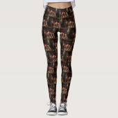 Airedale bij de open haard Kerstmis Leggings (Voorkant)