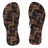 Airedale bij de open haard Kerstmis Teenslippers (Voetbed)