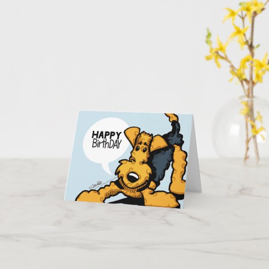 Airedale bij Play Kaart (Gele Bloem)