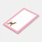 Airedale Bingley Terrier Hond Hart Patroon Roze Post-it® Notes (Schuin)