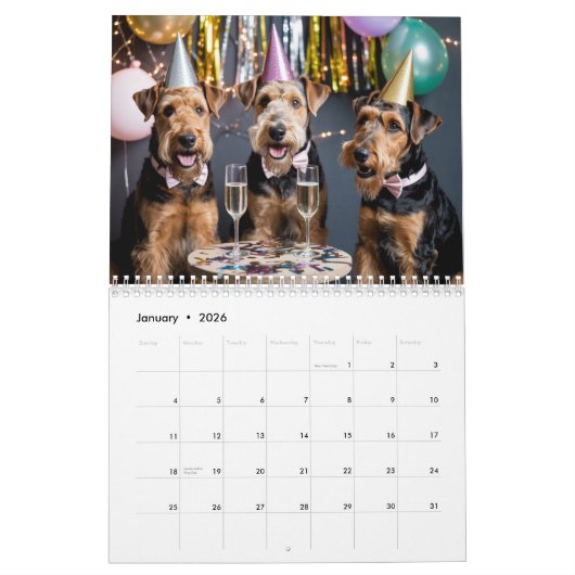 Airedale Calendar Kalender (Jan 2026)