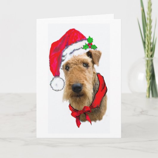 AIREDALE CHRISTMAS-KAART FEESTDAGEN KAART (Voorkant)