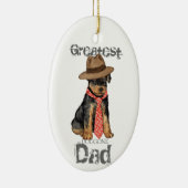 Airedale Dad Ceramic Ornament (Rechts)