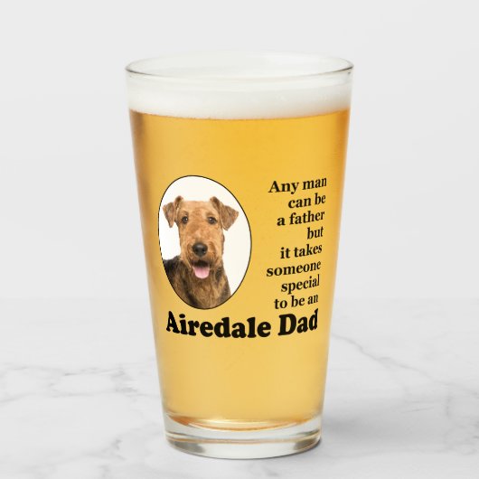 Airedale Dad Glass Tumbler (Voorkant gevuld)