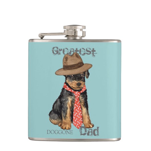 Airedale Dad Heupfles (Voorkant)