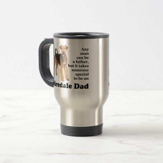 Airedale Dad Travel Mug Reisbeker (Voorkant links)