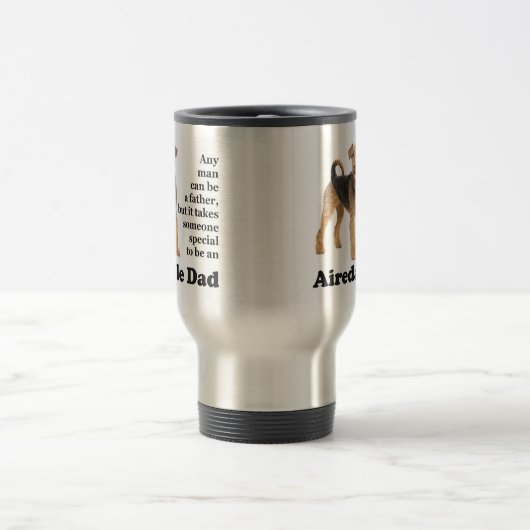 Airedale Dad Travel Mug Reisbeker (Center)