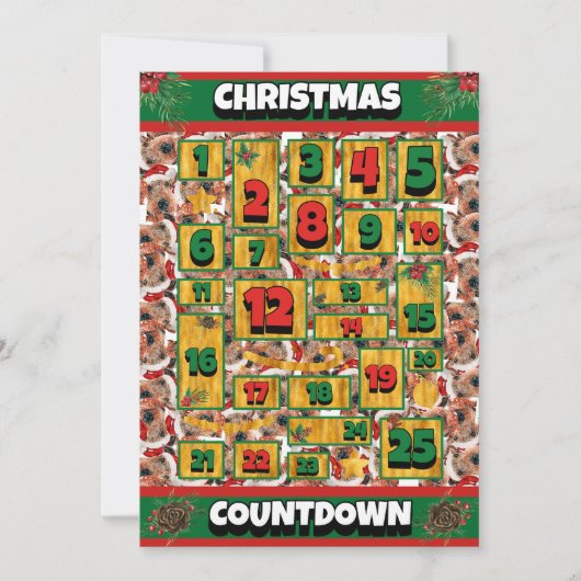 Airedale Dog Counting Kerstmis Advent Calendar Feestdagenkaart (Voorkant)
