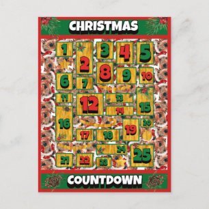 Airedale Dog Counting Kerstmis Advent Calendar Feestdagenkaart