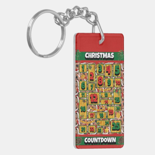 Airedale Dog Counting Kerstmis Advent Calendar Sleutelhanger (Voorkant Links)