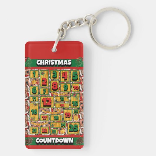 Airedale Dog Counting Kerstmis Advent Calendar Sleutelhanger (achterkant)