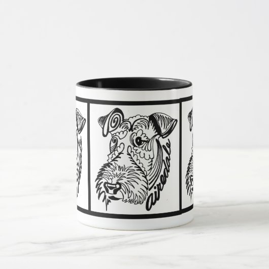 Airedale Dog Doodle Mok (Midden)