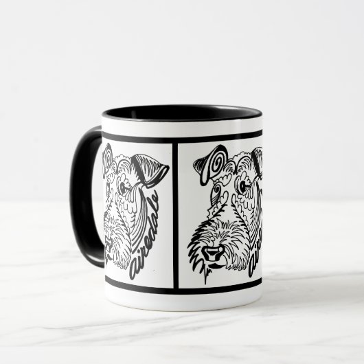 Airedale Dog Doodle Mok (Voorkant links)