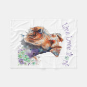 Airedale Dog Mom Floral Fleece Deken (Voorkant (Horizontaal))