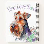 Airedale Dog Mom Floral Notitieboek (Achterkant)