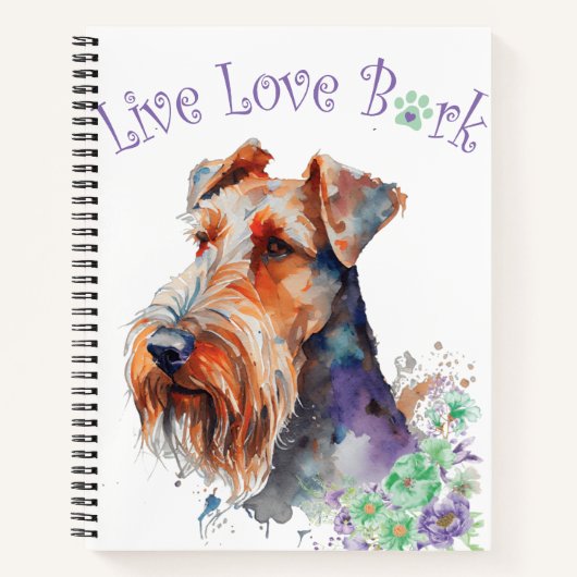Airedale Dog Mom Floral Notitieboek (Voorkant)