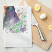 Airedale Dog Mom Floral Theedoek (Quarter Fold)