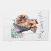 Airedale Dog Mom Floral Theedoek (Horizontaal)