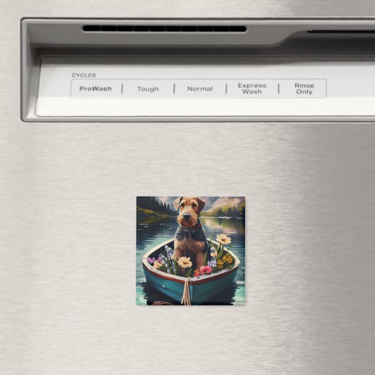 Airedale Dog op een peddel: een Schilderachtig avo Magneet (Insitu (Vaatwasser))