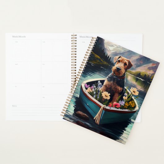 Airedale Dog op een peddel: een Schilderachtig avo Planner (Display)