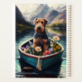 Airedale Dog op een peddel: een Schilderachtig avo Planner (Achterkant)