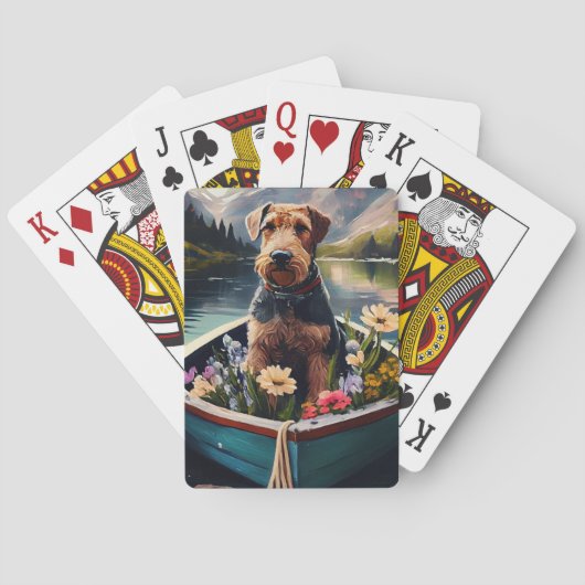 Airedale Dog op een peddel: een Schilderachtig avo Pokerkaarten (Achterkant)