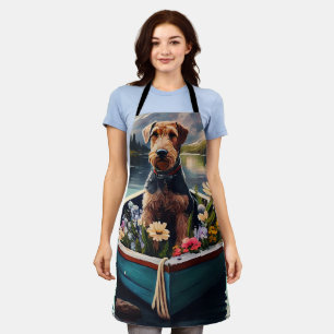 Airedale Dog op een peddel: een Schilderachtig avo Schort