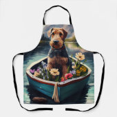Airedale Dog op een peddel: een Schilderachtig avo Schort (Voorkant)