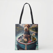 Airedale Dog op een peddel: een Schilderachtig avo Tote Bag (Voorkant)